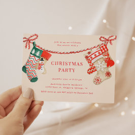Invitación Fiesta de Navidades de Holiday Stockings