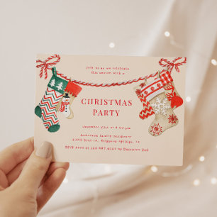 Invitación Fiesta de Navidades de Holiday Stockings