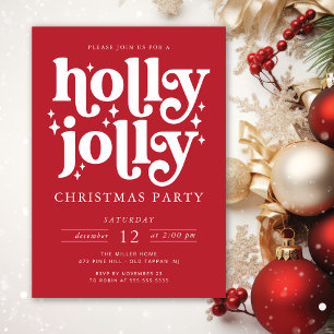 Invitación Fiesta de Navidades de Holly Jolly