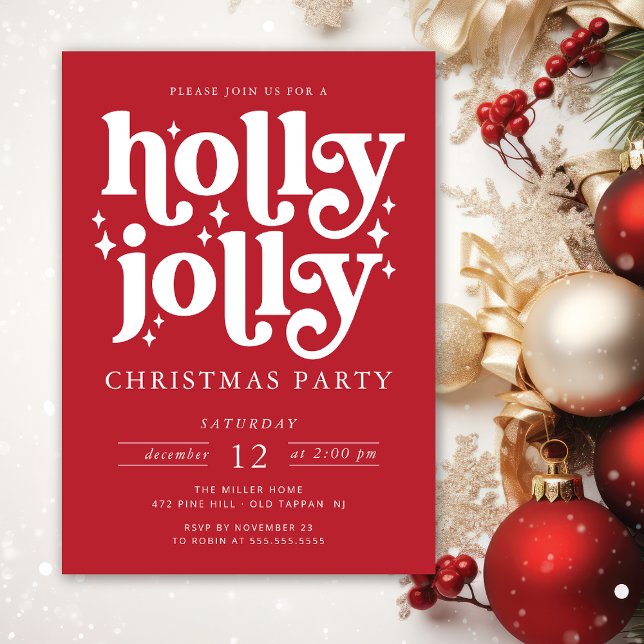 Invitación Fiesta de Navidades de Holly Jolly (Subido por el creador)