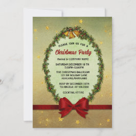 Invitación Fiesta de Navidades de Holly Leaves y Berries y ca
