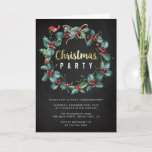 Invitación Fiesta de Navidades de Holly Wreath Chalkboard<br><div class="desc">Navidades de Holly Wreath Chalkboard Fiesta de Yule4Yall.</div>