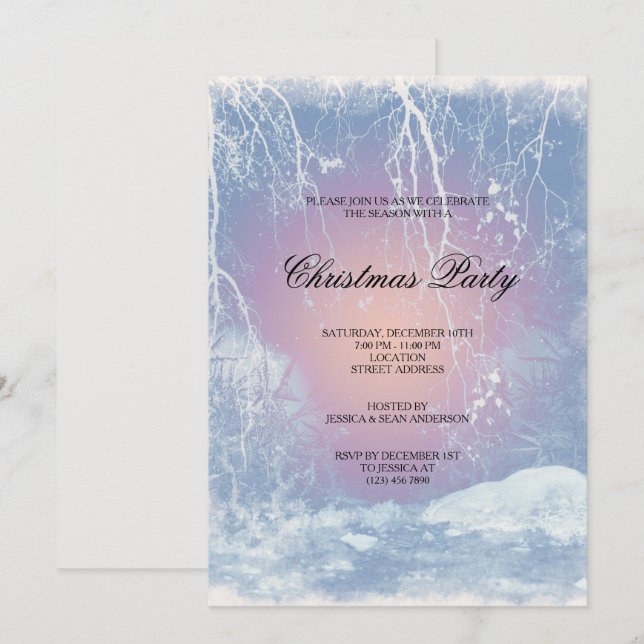 Invitación Fiesta De Navidades De Icy Winters Congelados (Anverso / Reverso)