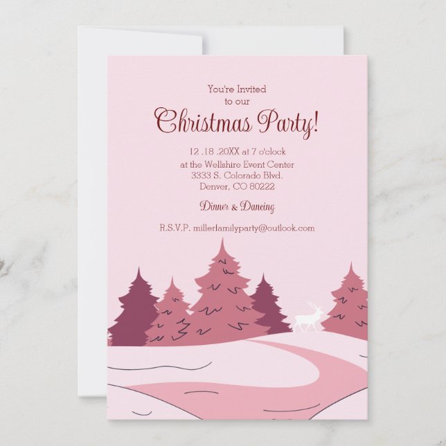 Invitación Fiesta de Navidades de invierno (Anverso)