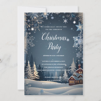 Invitación Fiesta de Navidades de invierno acogedor