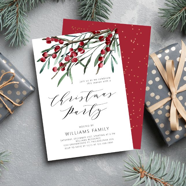 Invitación Fiesta de Navidades de invierno Berries en escritu (Subido por el creador)