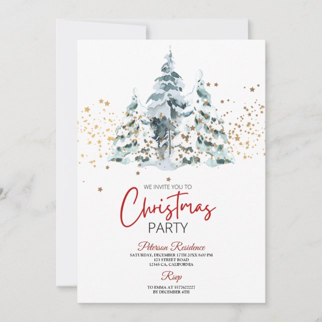 Invitación Fiesta de Navidades de invierno de la marina de pi (Anverso)