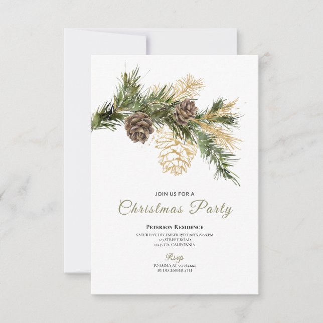 Invitación Fiesta de Navidades de invierno de la marina de pi (Anverso)