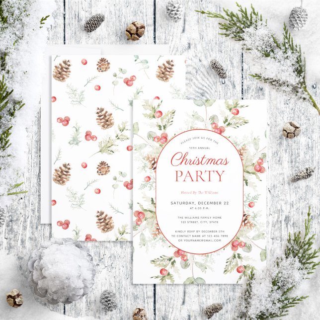 Invitación Fiesta de Navidades de invierno de Pine Berry (Subido por el creador)
