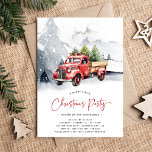 Invitación Fiesta de Navidades de invierno de Rustic Watercol<br><div class="desc">Pida una mora a los pequeños Navidades con esta invitación rústica de los Navidades de los camiones de color rojo acuático. Es un lugar clásico y perfecto para cualquier tipo de fiesta. El diseño presenta un fondo de nieve carnoso, nieve y un hermoso camión rojo brillante que lleva árboles de...</div>