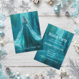 Invitación Fiesta de Navidades de invierno mágicos reina de h