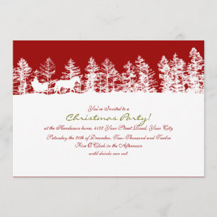 Invitación Fiesta de Navidades de invierno rojos y blancos