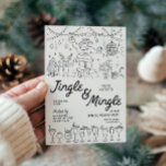 Invitación Fiesta de Navidades de jingle y mingle de mano dib<br><div class="desc">A cualquiera que planee una fiesta de vacaciones le encantarán nuestros objetos con un encantador tema de ilustracion de Navidades hechos a mano. Este Fiesta Navidad invita a combinar sin esfuerzo la elegancia festiva con la practicidad. El diseño ilustrado a mano añade un toque de calidez y capricho, perfecto para...</div>
