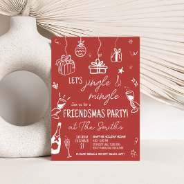 Invitación Fiesta de Navidades de jingle y mingle de mano dib