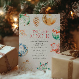 Invitación Fiesta de Navidades de jingle y mingle festivo