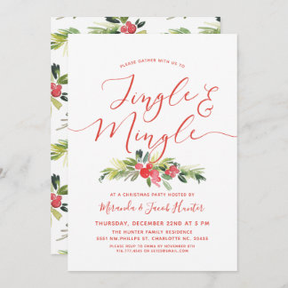 Invitación Fiesta de Navidades de Jingle y Mingle Merry Mistl
