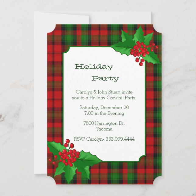 Invitación Fiesta de Navidades de Kerr Clan Tartan Plaid Pers (Anverso)