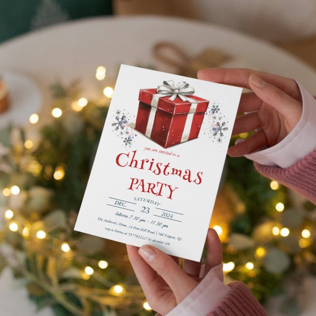 Invitación Fiesta de Navidades de la caja de regalo de Navida (Subido por el creador)
