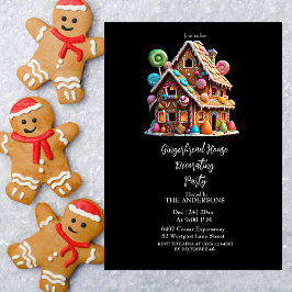 Invitación Fiesta de Navidades de la casa Gingerbread festivo