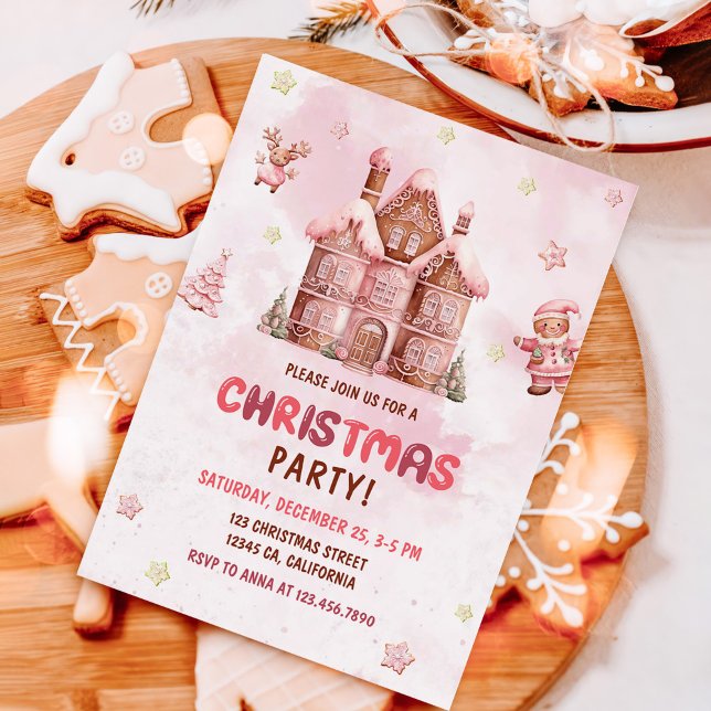 Invitación Fiesta de Navidades de la Casa Rosa Gingerbread (Subido por el creador)