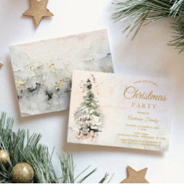 Invitación Fiesta de Navidades de la familia de acuarelas rus