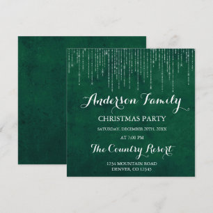 Invitación Fiesta de Navidades de la familia Green String Lig