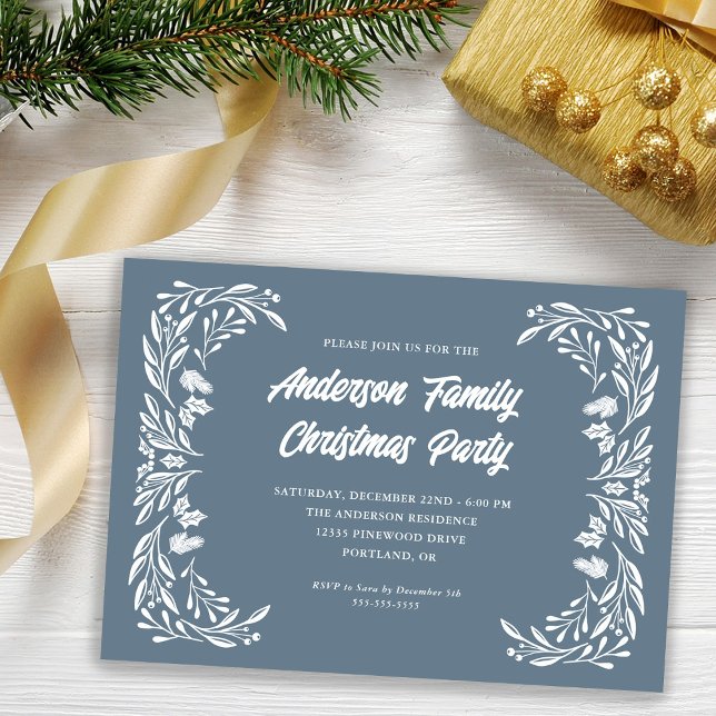 Invitación Fiesta de Navidades de la familia Hand Drawn Winte (Subido por el creador)