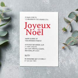 Invitación Fiesta de Navidades de la franja roja Joyeux Noël