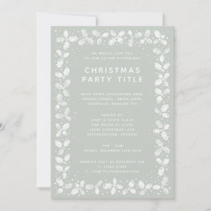 Invitación Fiesta de Navidades de la frontera de la hoja verd