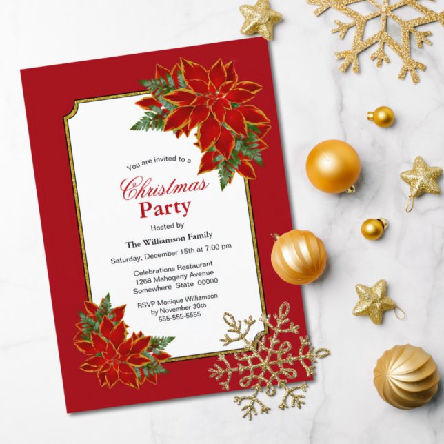 Invitación Fiesta de Navidades de la frontera dorada roja de  (Subido por el creador)