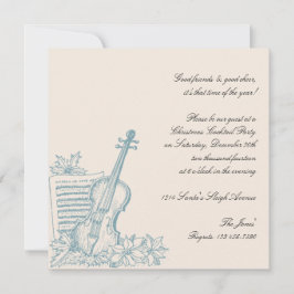Invitación Fiesta de Navidades de la música blanca y azul del