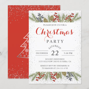 Invitación Fiesta de Navidades de la nieve de Holiday Holly B