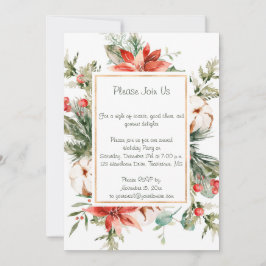 Invitación Fiesta de Navidades de la Nieve Evergreen de Poins