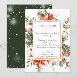 Invitación Fiesta de Navidades de la Nieve Evergreen de Poins