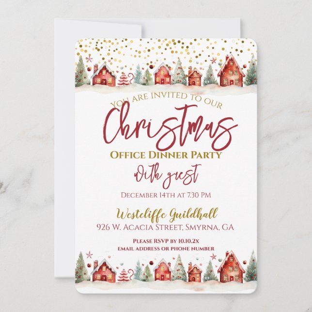 Invitación Fiesta de Navidades de la oficina de la empresa (Anverso)