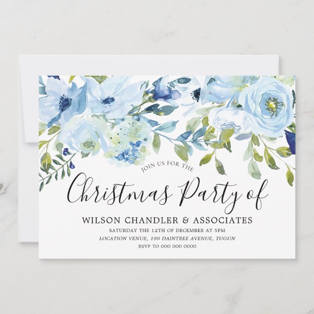Invitación Fiesta de Navidades de la oficina de las flores de (Anverso)