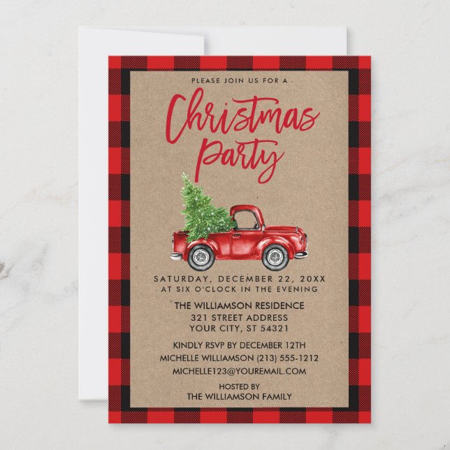 Invitación Fiesta de Navidades de la placa de Camión de Cepil (Anverso)