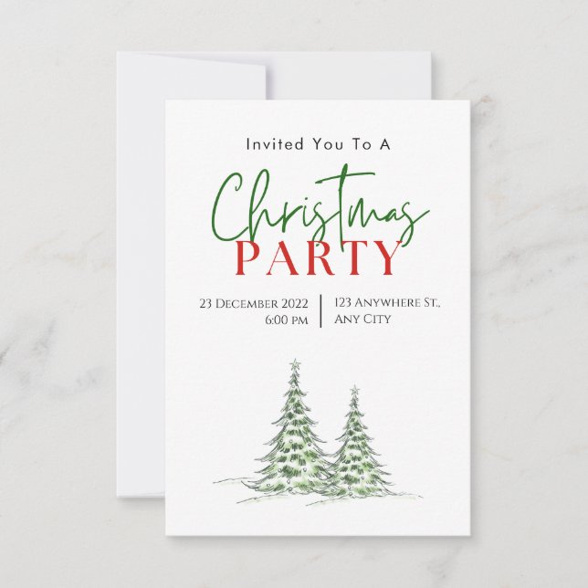 Invitación Fiesta de Navidades de la Red Verde Moderna (Anverso)