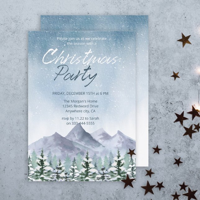 Invitación Fiesta de Navidades de la selva de montaña Snowy (Subido por el creador)
