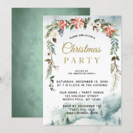 Invitación Fiesta de Navidades de la selva floral invernal ru