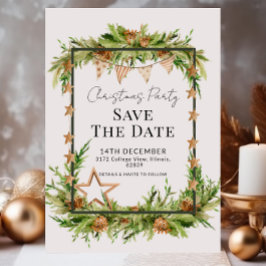 Invitación Fiesta de Navidades de la vegetación rústica salva