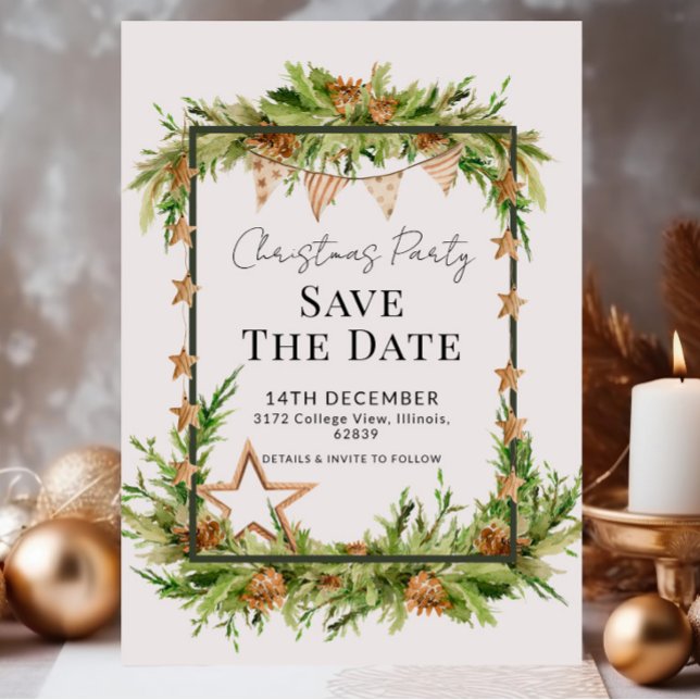 Invitación Fiesta de Navidades de la vegetación rústica salva (Subido por el creador)