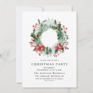 Invitación Fiesta de Navidades de Landscape Wreath Holiday Ho