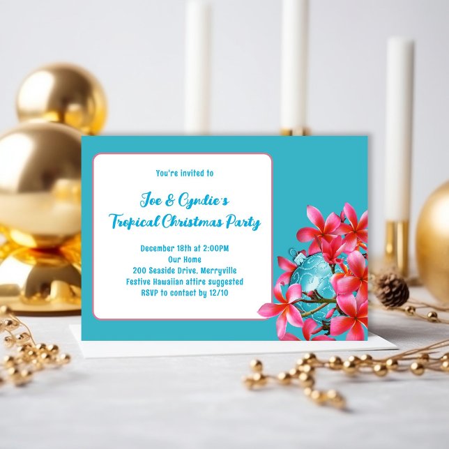 Invitación Fiesta de Navidades de las flores de Frangipani tr (Subido por el creador)