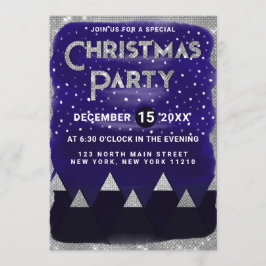 Invitación Fiesta de Navidades de las Montañas Nieves Blue Si