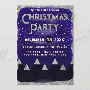 Invitación Fiesta de Navidades de las Montañas Nieves Blue Si