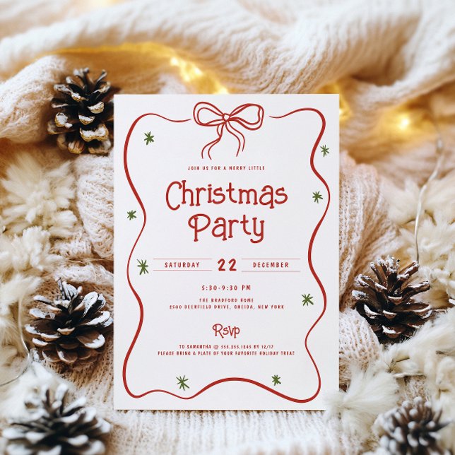 Invitación Fiesta de Navidades de marco de doble fideo festiv (Subido por el creador)