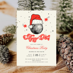 Invitación Fiesta de Navidades de Merry Vibes Disco Santa Hat