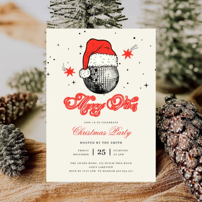 Invitación Fiesta de Navidades de Merry Vibes Disco Santa Hat (Subido por el creador)