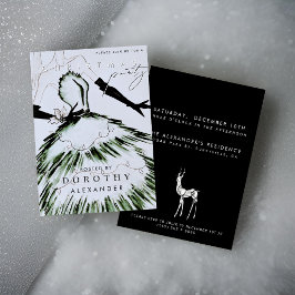 Invitación Fiesta de Navidades de modelo de moda de color de